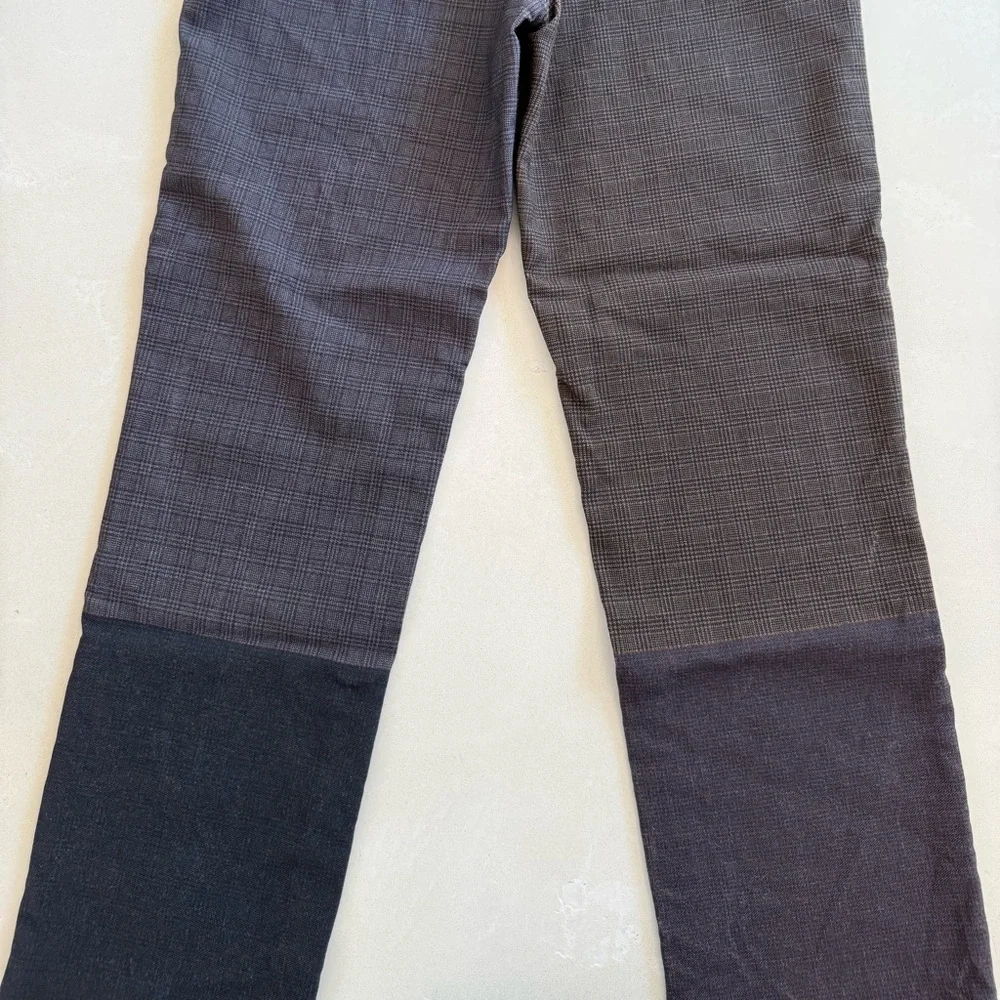 Ports 1961 Farfetch Made In Italy Wool High Rise Patchwork Straight Leg Pants 4